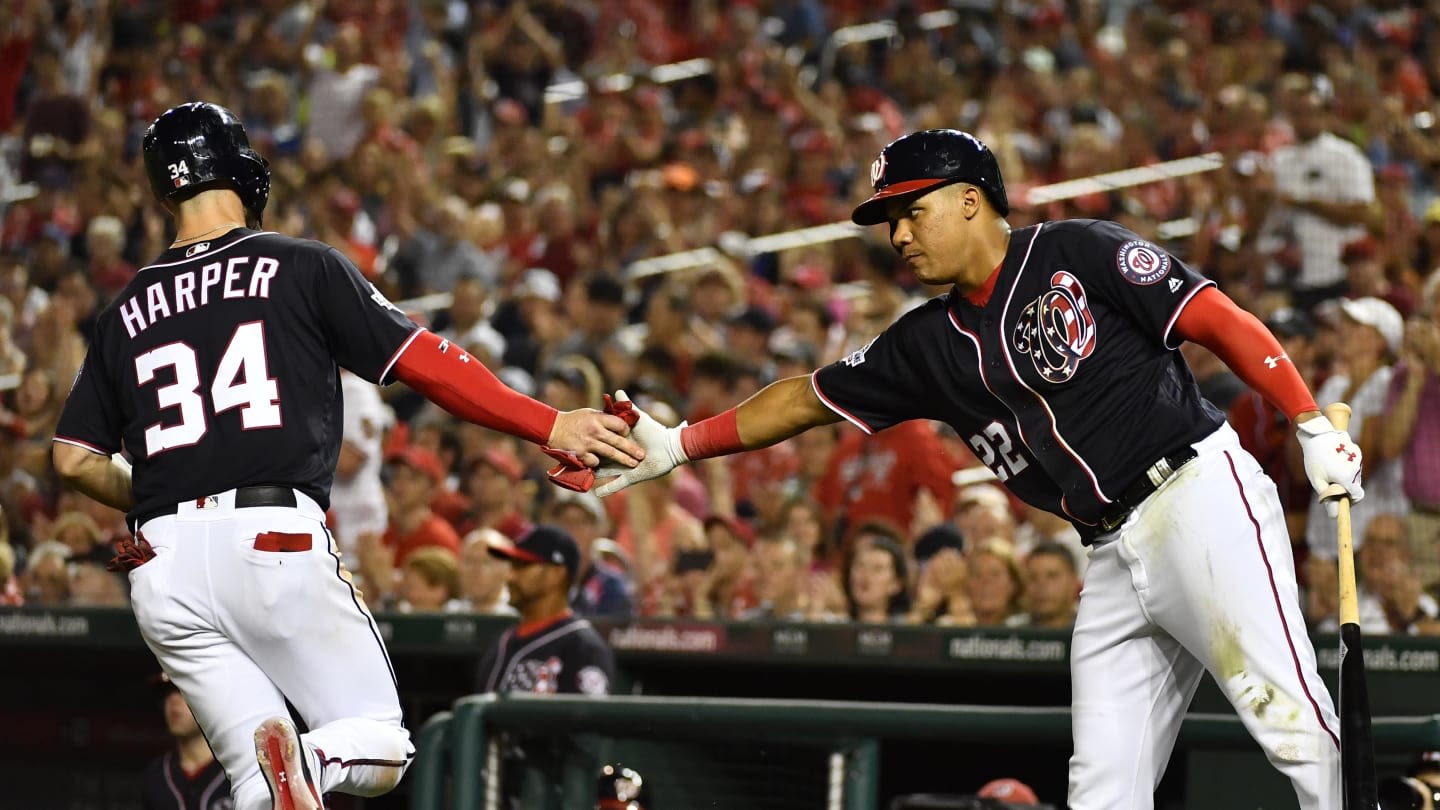 Former Nationals Teammates Bryce Harper and Juan Soto Share Wholesome Moment at All-Star Game