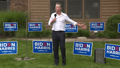 Calif. Gov. Newsom campaigns for Biden in South Haven