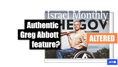 Pro-Israel magazine cover featuring Texas governor is fake