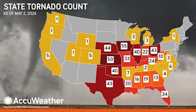 Which state had the most tornadoes so far this year? (Hint: Oklahoma hasn't crossed top 5)