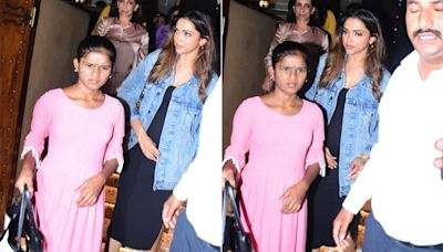 Deepika Padukone Looked Like A Chic Mom-To-Be In A Black Bodycon Dress With Sneakers And A Denim Jacket
