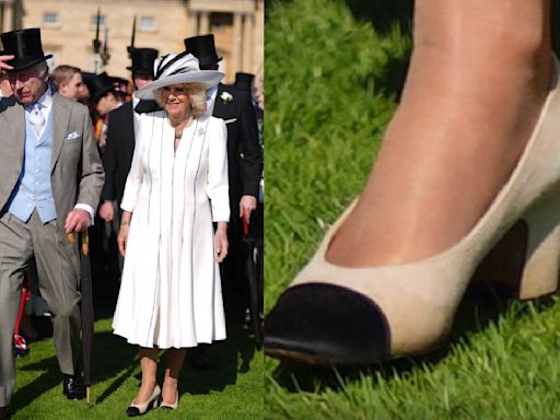 Queen Camila Wears Vintage Chanel Shoes For First Garden Party of 2024 with King Charles