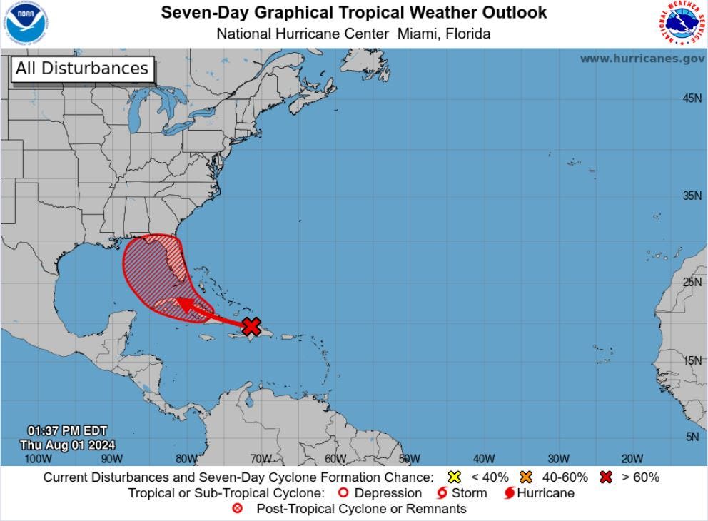 National Hurricane Center ups tropical development chances to 70% with shift into Gulf