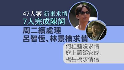 47人案求情．新東｜7人完成陳詞 何桂藍沒求情 鄒家成指想像不到參選構成危國安