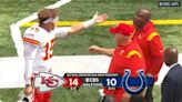 What KC Chiefs QB Patrick Mahomes said about his pre-halftime exchange with Bieniemy