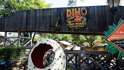 A first look at the Dino Off Road Adventure in Six Flags over Texas. We have pictures