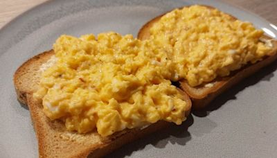 I made the creamiest scrambled eggs by adding 1 unusual ingredient