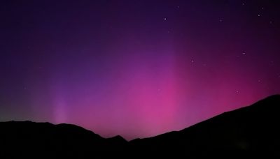 Northern lights, aurora borealis seen from San Diego County mountains