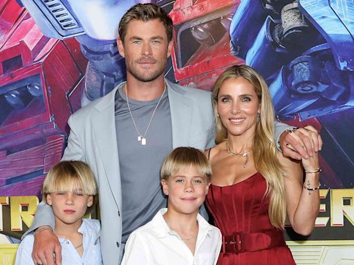 Chris Hemsworth and Wife Elsa Pataky Pose on Red Carpet in Australia with Lookalike Twin Sons Sasha and Tristan, 10