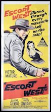 ESCORT WEST Original Daybill Movie poster Victor Mature Elaine Stewart ...
