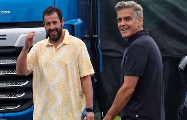 George Clooney Was in 'Upbeat, Cheeky' Mood as He Filmed with Adam Sandler on His Birthday (Exclusive Source)