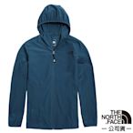 【The North Face】男 登山4D彈性防潑水耐磨連帽薄外套.風衣.運動夾克_5B3Y-BH7 藍