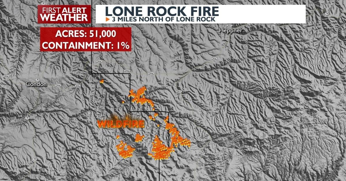 Level 3 (GO NOW) and Level 2 (BE SET) evacuations still in place for Lone Rock Fire