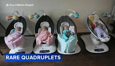 Identical quadruplet sisters meet their brothers for the 1st time after spending months in NICU