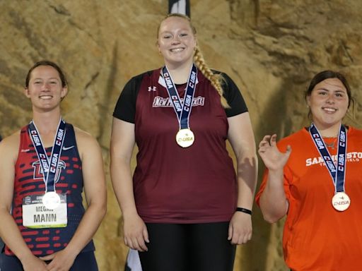 NMSU’s Rebecca Green grabs gold in shot put, Aggies lead on day one of CUSA Championships