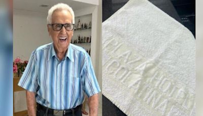 44年前誤拿毛巾！巴西前市長親自歸還 飯店感動：裱框紀念