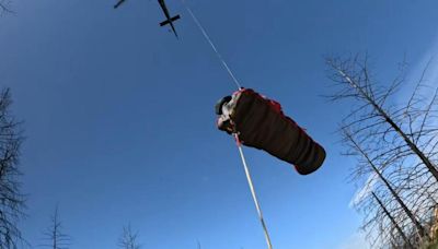 Watch: Helicopter crew rescues injured tree trimmer east of Santa Rosa near Hood Mountain