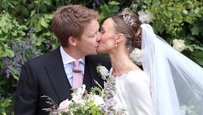 Sealed with a Kiss! The Duke and Duchess of Westminster Make First Appearance as Newlyweds at U.K. Wedding of the Year