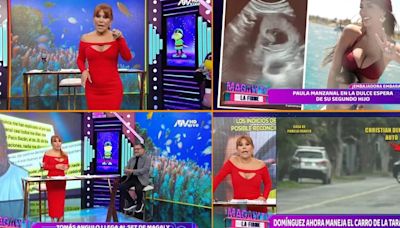 Paula Manzanal revela que tendrá una niña en vivo, y Tomás Angulo llega al set de Magaly Medina