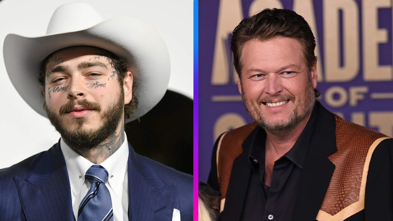 Blake Shelton Joins Post Malone for Surprise Performance to Debut Their New Song 'Somebody Pour Me A Drink'