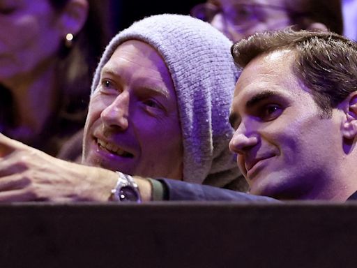 Federer vivió un divertido momento en el concierto de Coldplay