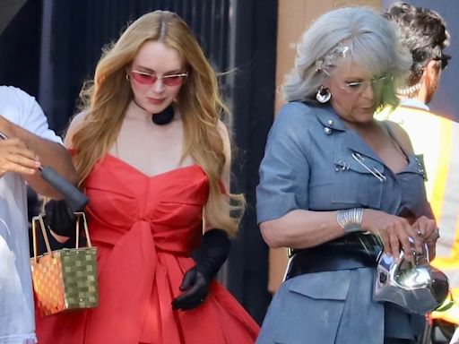 Lindsay Lohan and Jamie Lee Curtis in wild outfits for Freaky Friday 2