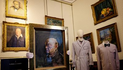 Un boceto de un retrato de Churchill que fue quemado por el político será subastado