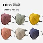 【優質精品】50入 4D立體口罩3D魚型莫蘭迪色一次性蝶形四層防護透氣