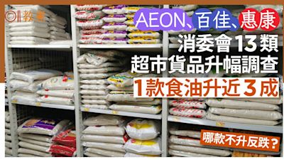 消委會AEON百佳惠康13類貨品價格 金莎升4成 1款油貴3成哪類反跌