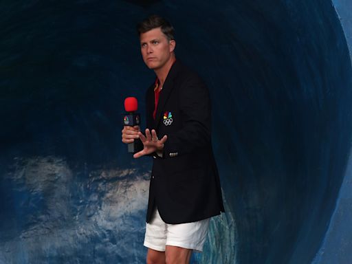 Colin Jost left with bloodied toes whilst covering Paris Olympics surfing