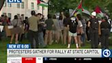 Pro-Palestinian supporters rally at the State Capitol