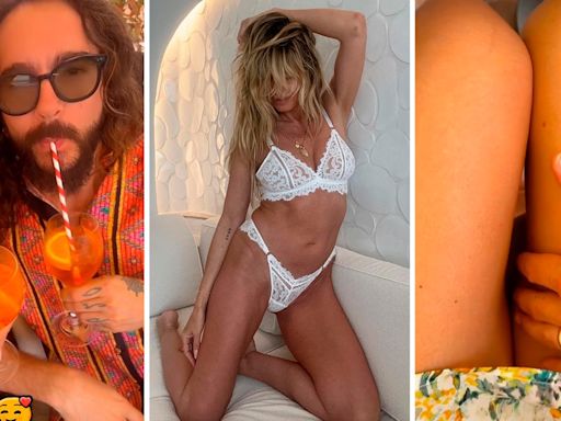 Heidi Klum mostra viagem hot com direito a bom dia 'descabelado', bons drinks e mão boba do marido