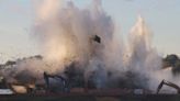 Piers demolished in spectacular implosion as works continue on old I-74 bridge