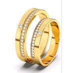 一對 10K/30 PALLADIUM 10th Gold 結婚戒指結婚戒指求婚