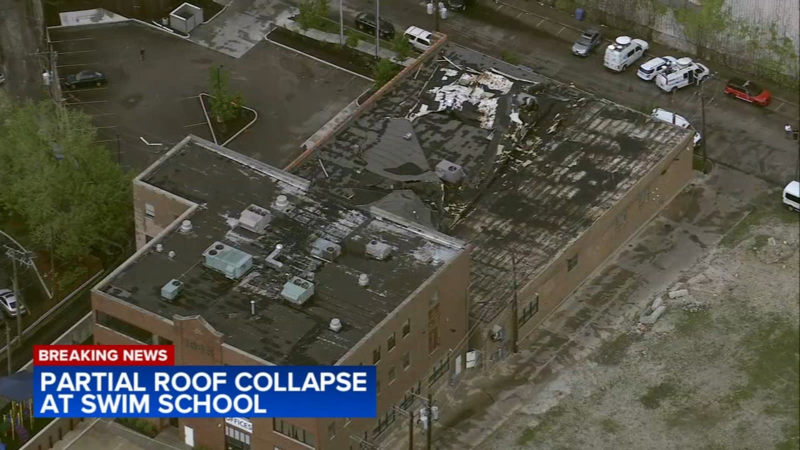 Chicago firefighters respond to partial roof collapse at Goldfish Swim School in Lincoln Park