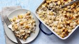 A Quick Casserole Starts With Cream Of Mushroom And Chicken Soups