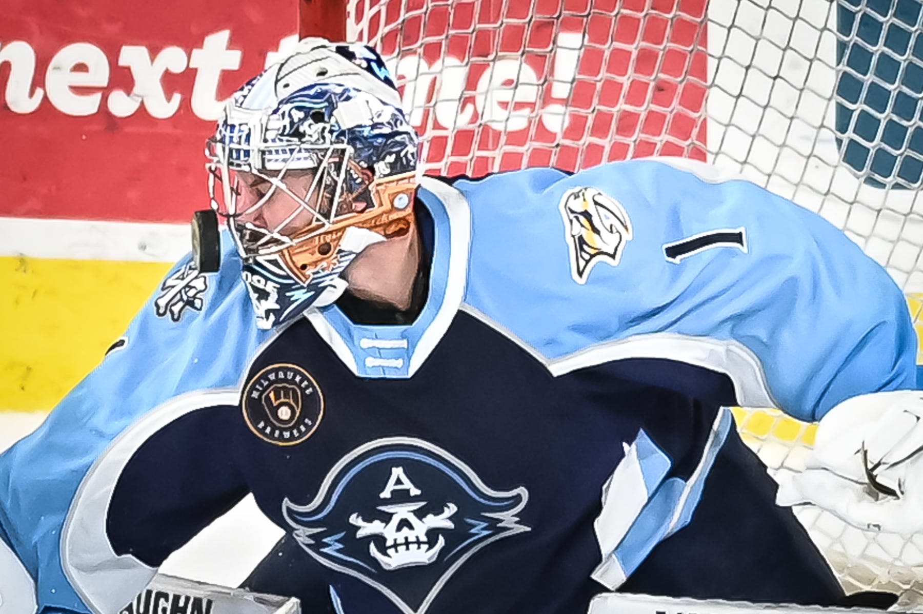 The Milwaukee Admirals veteran goalie knocks out Grand Rapids with a shutout