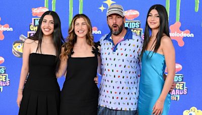 Adam Sandler attends Kids' Choice Awards with wife and daughters