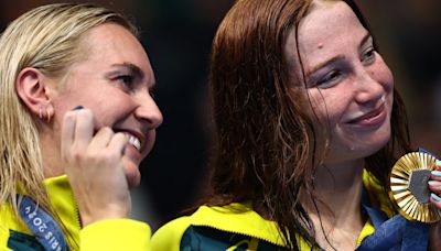 Swimming-'Nervous wreck' O'Callaghan takes down teammate Titmus