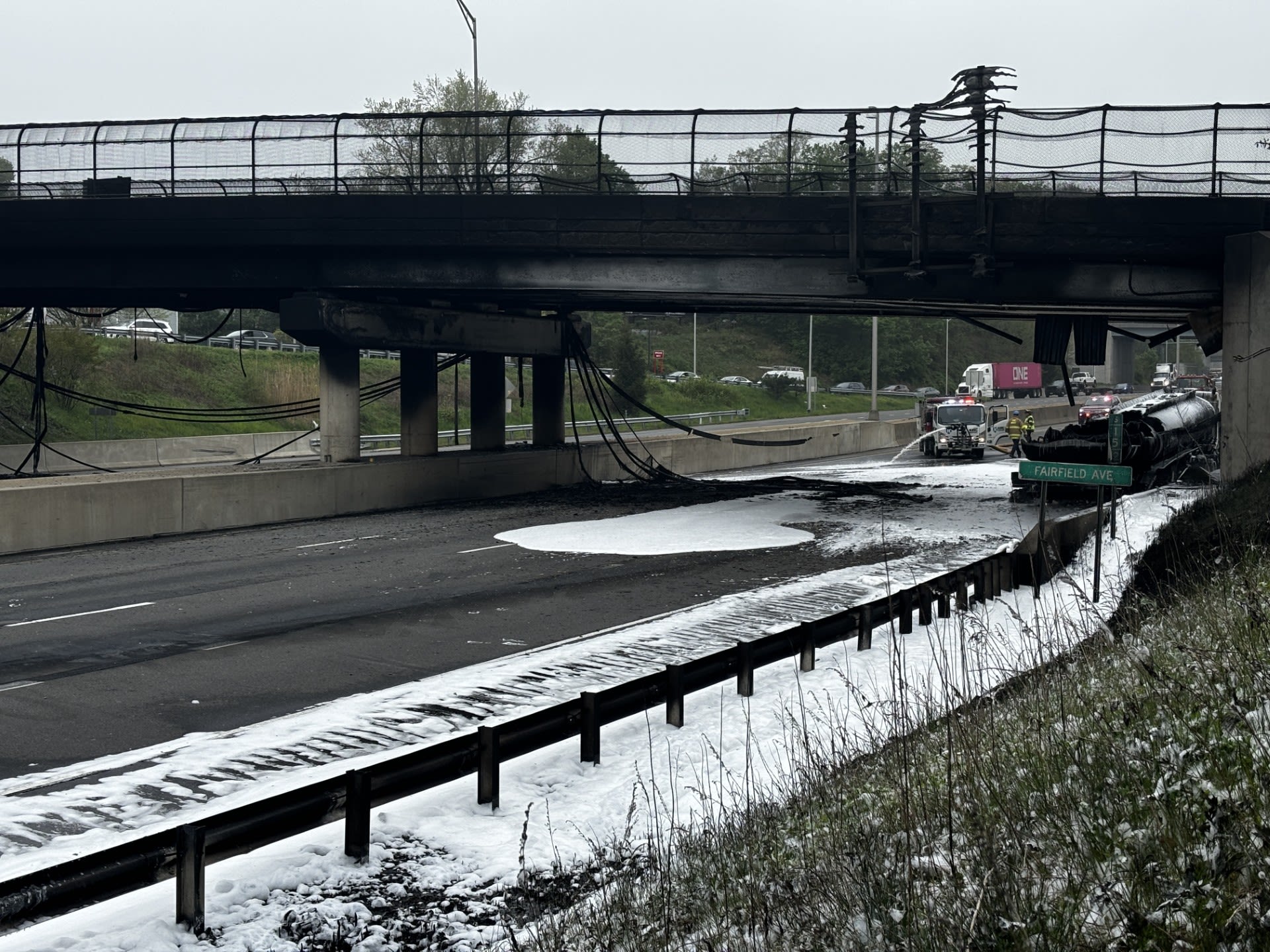 I-95 tractor-trailer fire divides Norwalk with loss of Fairfield Avenue bridge