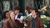 Timothée Chalamet and Elle Fanning Share a Laugh Together on Set of Bob Dylan Biopic