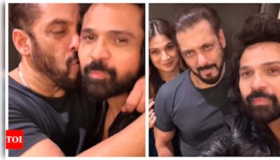 Salman Khan kisses Himesh Reshammiya as they party together, latter calls it, 'Historic, memorable evening with bhai' | Hindi Movie News - Times of India