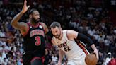 The Heat are headed to Boston after ousting the Bulls 112-91 in East play-in finale