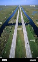An aerial view of Interstate 75 alligator alley in the Florida ...