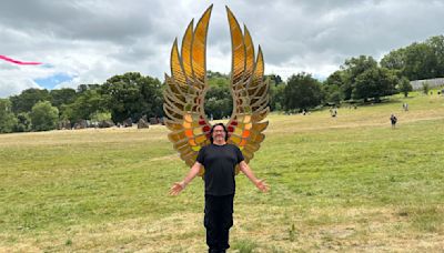 The story behind beautiful 'Goodbye Mum' wings at Glastonbury Festival | ITV News