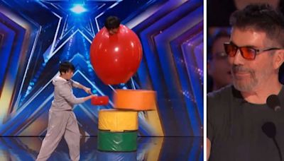 Judging too early: AGT's Simon Cowell takes down X buzzer after Balloon Taro manages to pull off audition