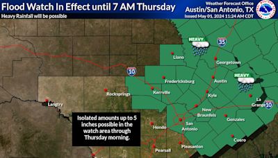 Flood watch for San Antonio, I-35 corridor starting at 3 p.m.