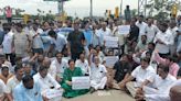 TDP, YSRCP leaders stage join protest for removal of toll gate at Jonnada