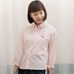 Hana-Mokuba花木馬日系女裝立體點點七分袖抽繩襯衫_米白/淺粉