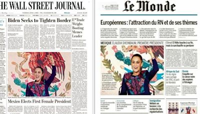 Medios más importantes del mundo destacan triunfo arrollador de Sheinbaum como la primera mujer presidenta de México